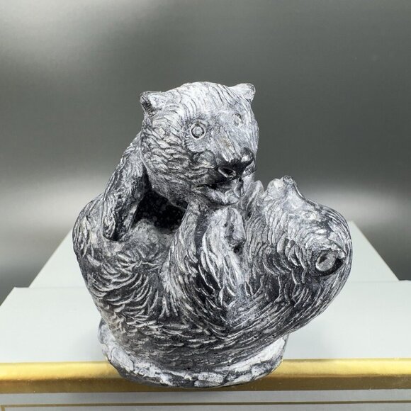 A Wolf Original The Wolf Sculptures Hand Made Soapstone Bear Cubs Figure Canada - Picture 11 of 12